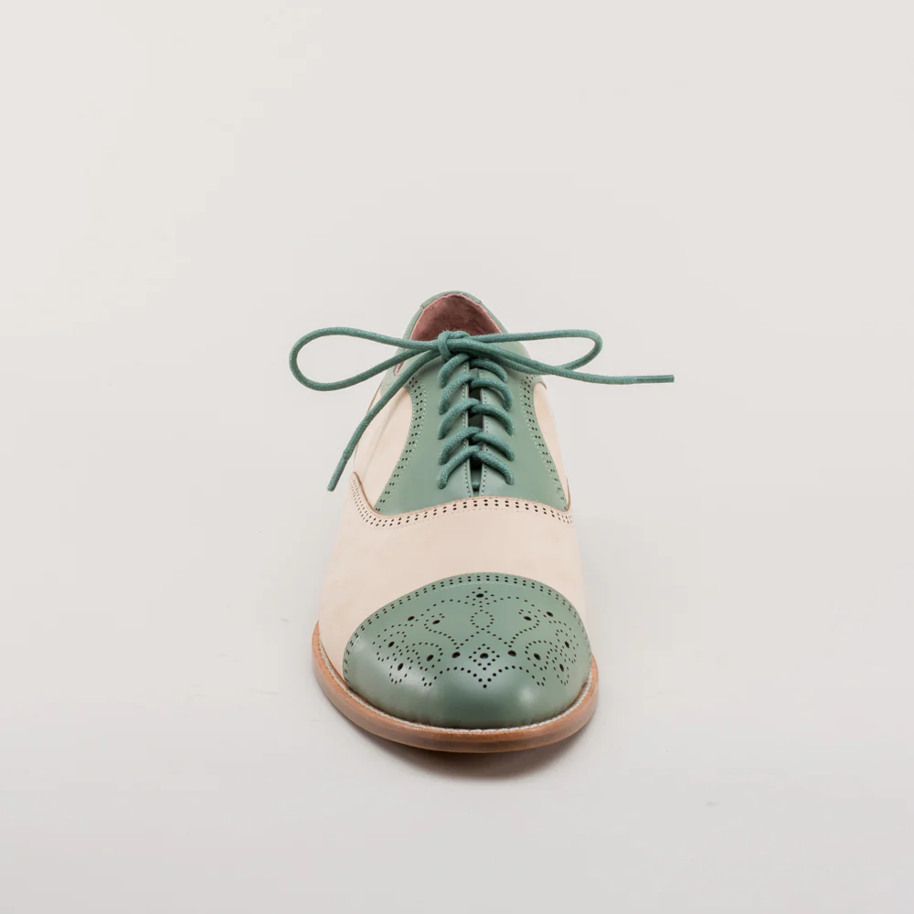 Dandy Men's Vintage Cap Toe Oxfords (Sage/Buff) - Image 9