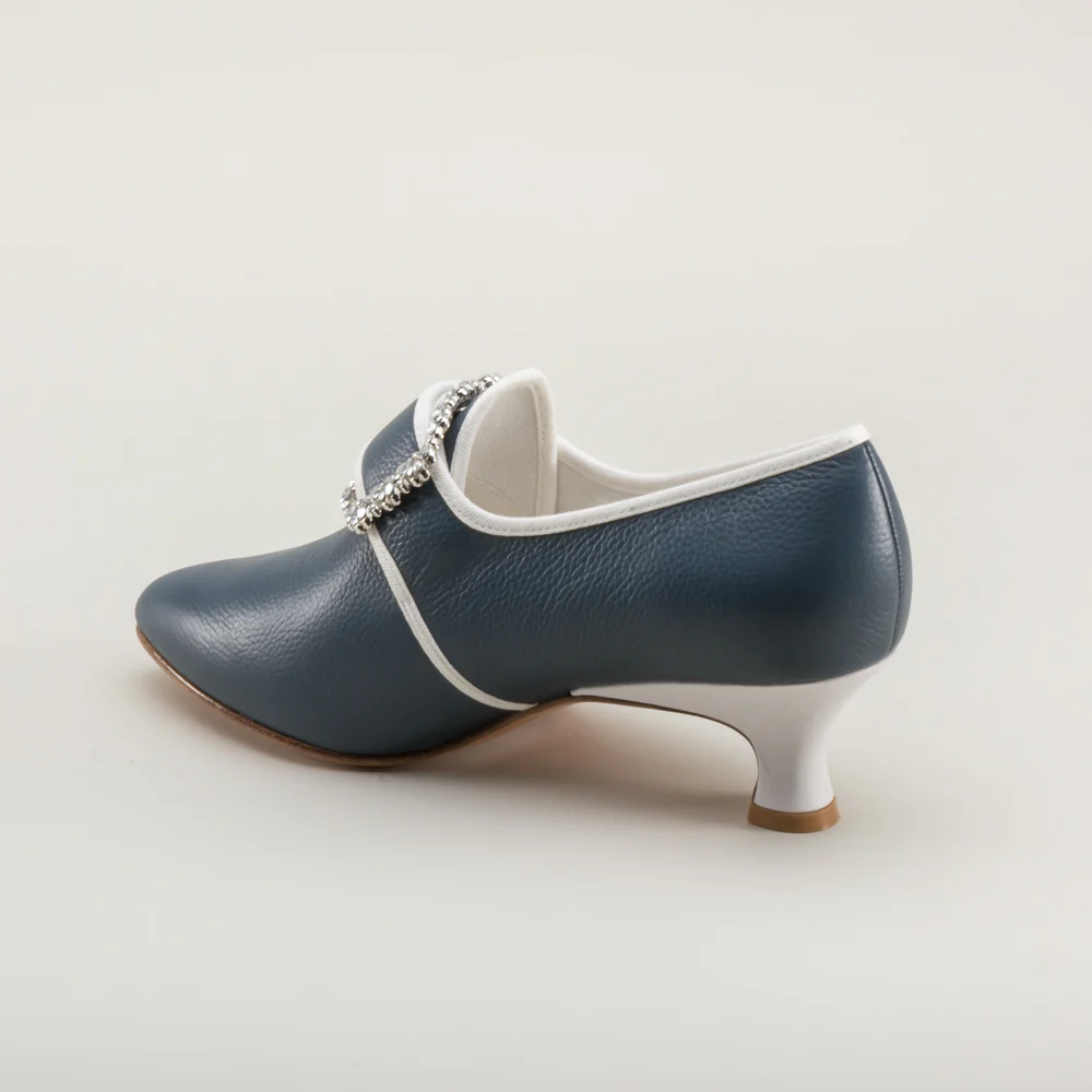 Dunmore 18th Century Shoes (Blue/White) - Image 10