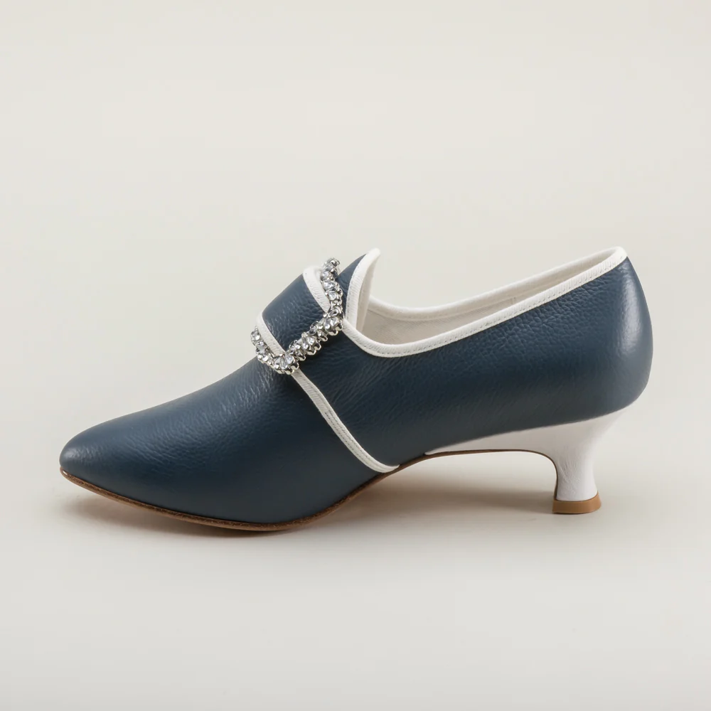 Dunmore 18th Century Shoes (Blue/White) - Image 11