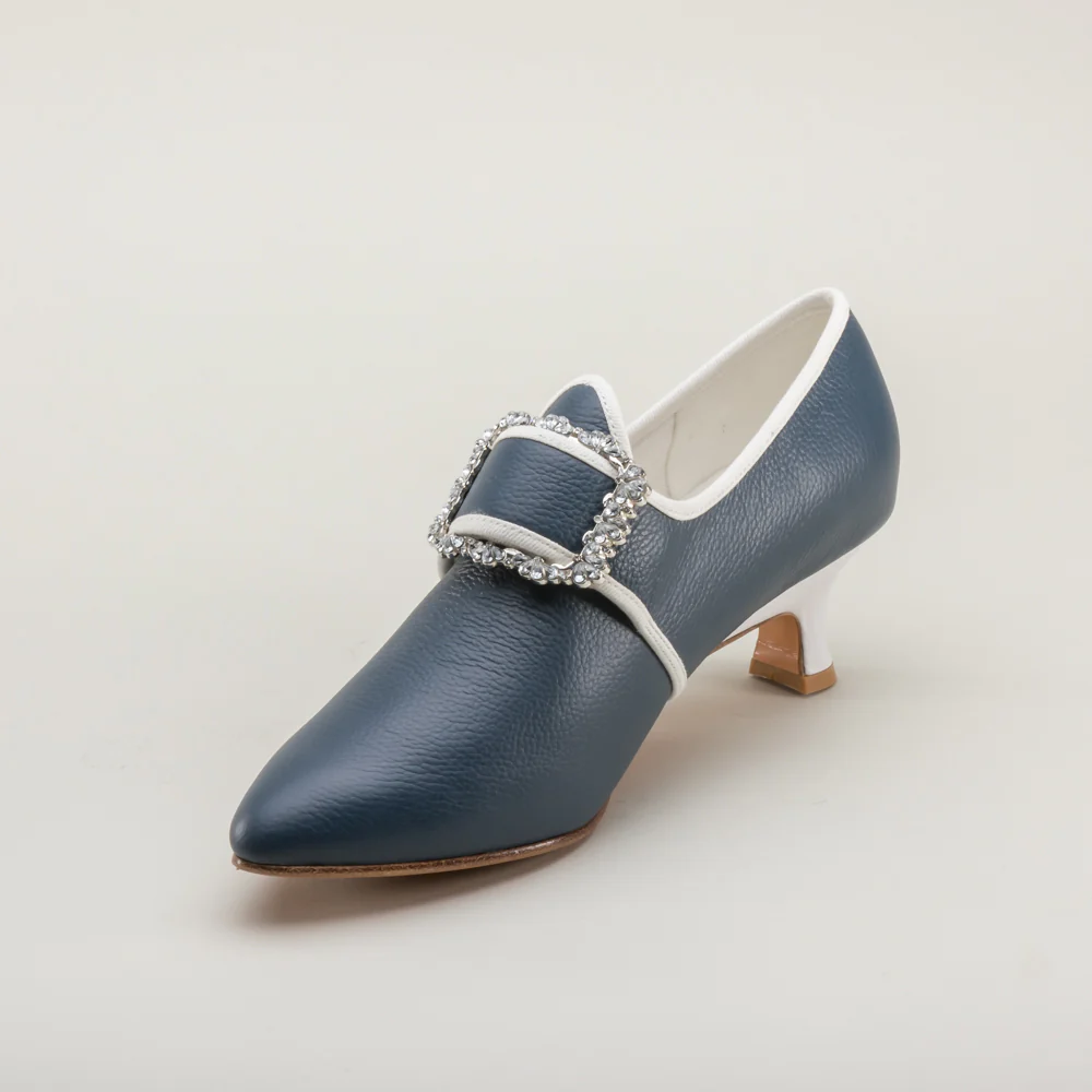 Dunmore 18th Century Shoes (Blue/White) - Image 12
