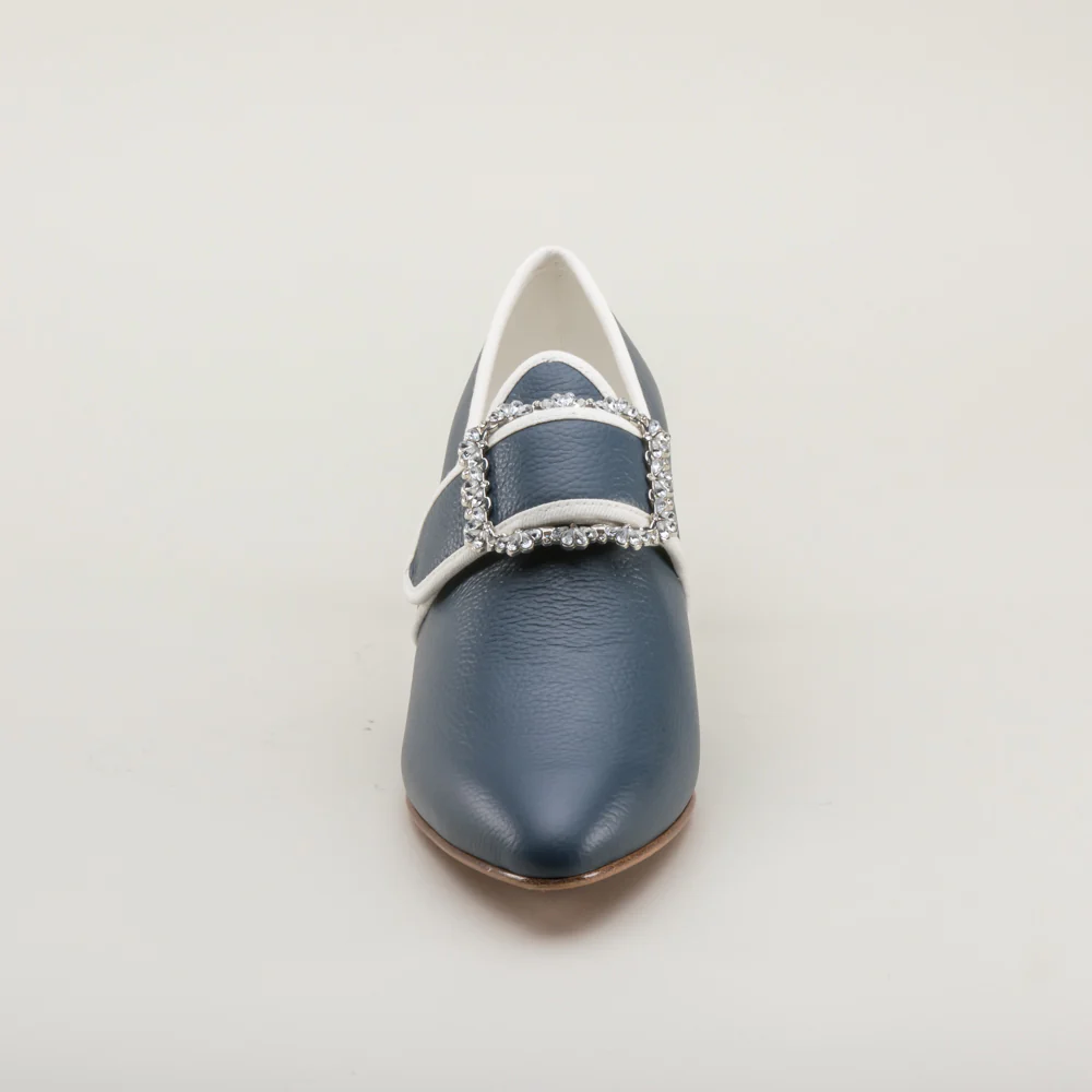 Dunmore 18th Century Shoes (Blue/White) - Image 13