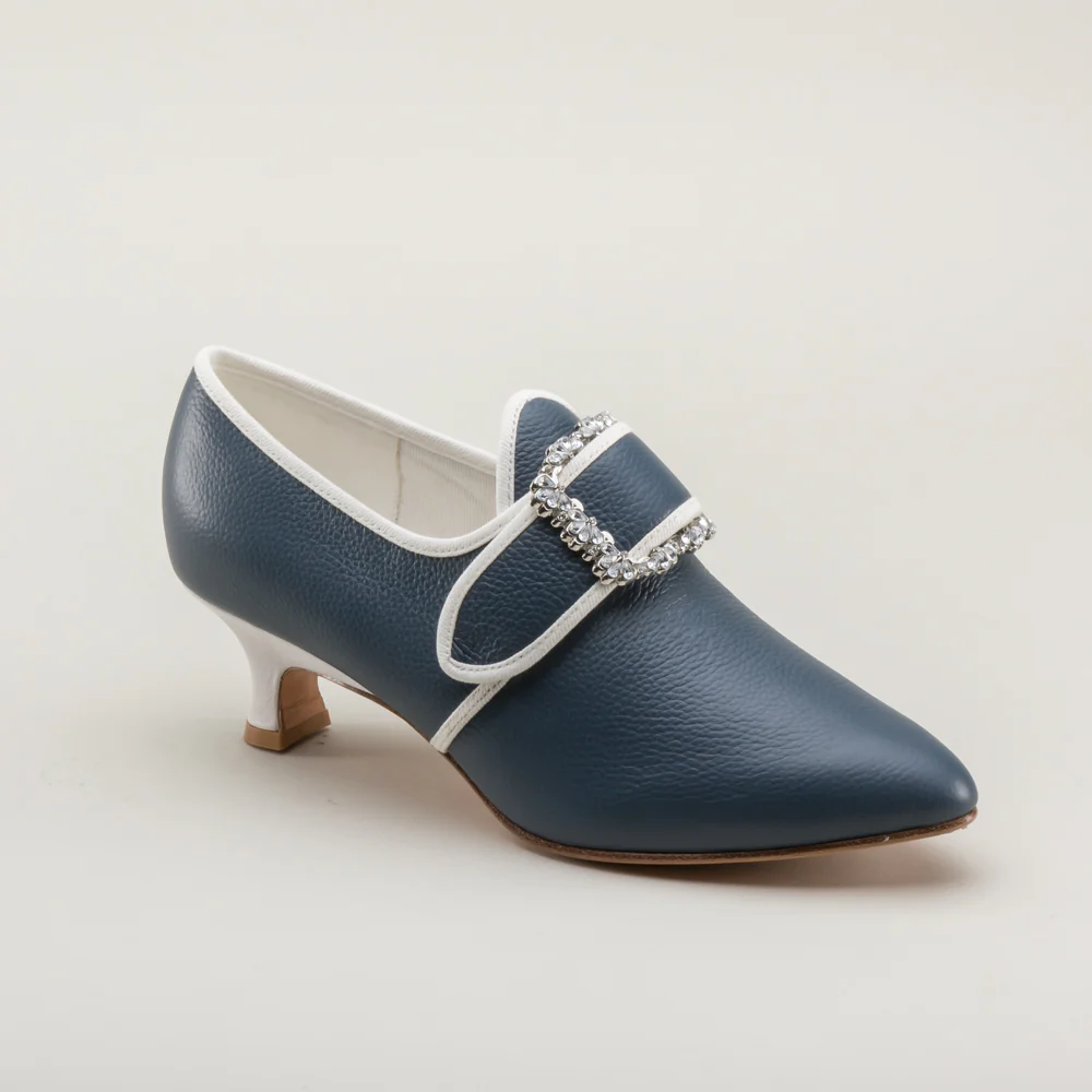 Dunmore 18th Century Shoes (Blue/White) - Image 6