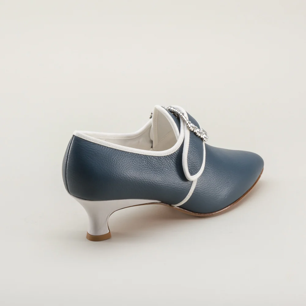 Dunmore 18th Century Shoes (Blue/White) - Image 8