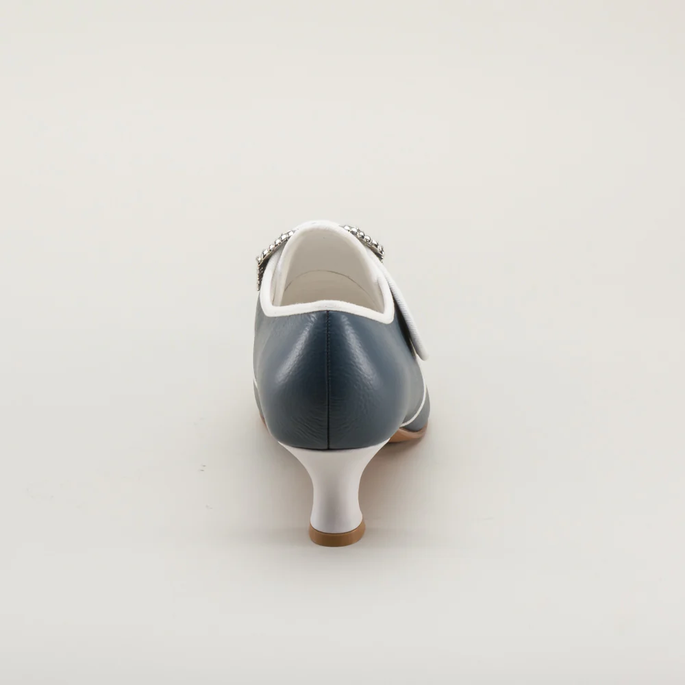 Dunmore 18th Century Shoes (Blue/White) - Image 9