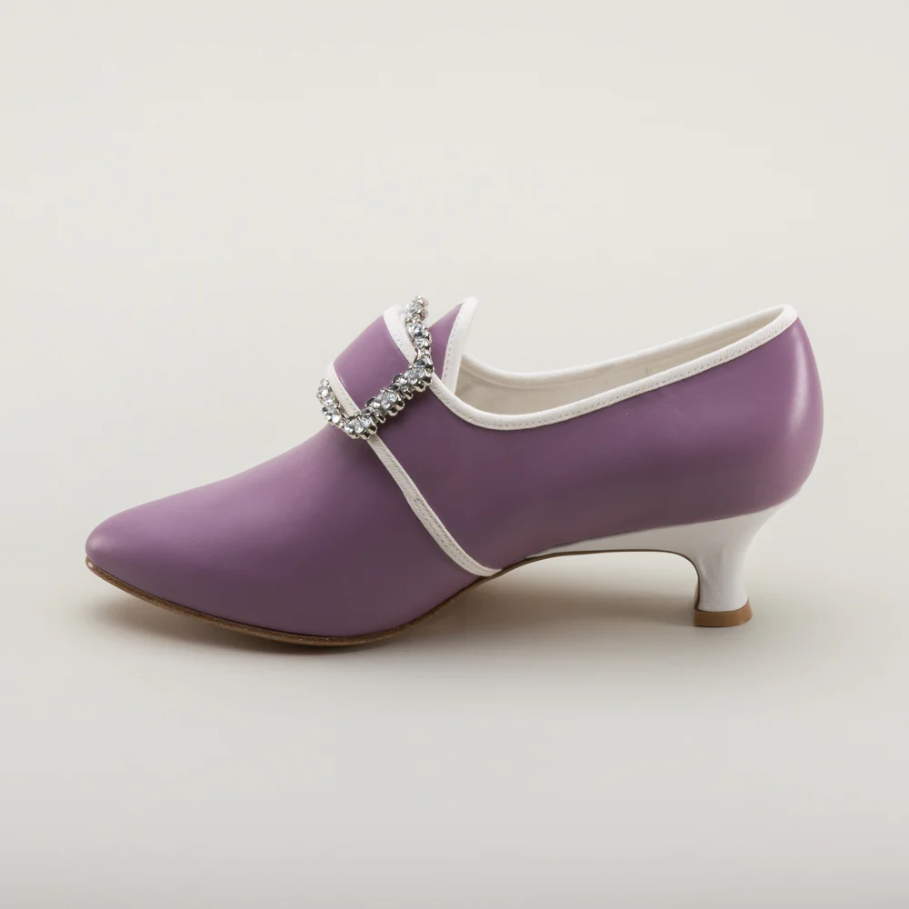 Dunmore 18th Century Shoes (Lavender/White) - Image 5