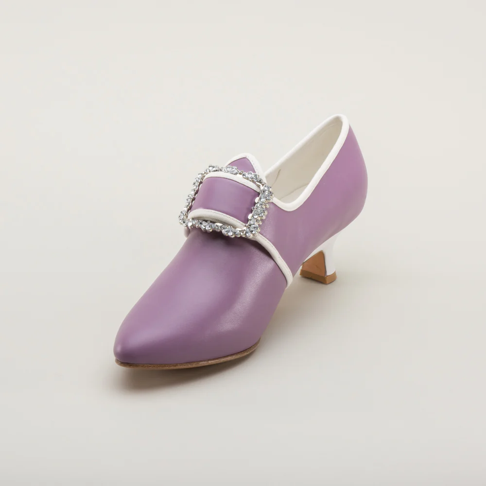 Dunmore 18th Century Shoes (Lavender/White) - Image 6