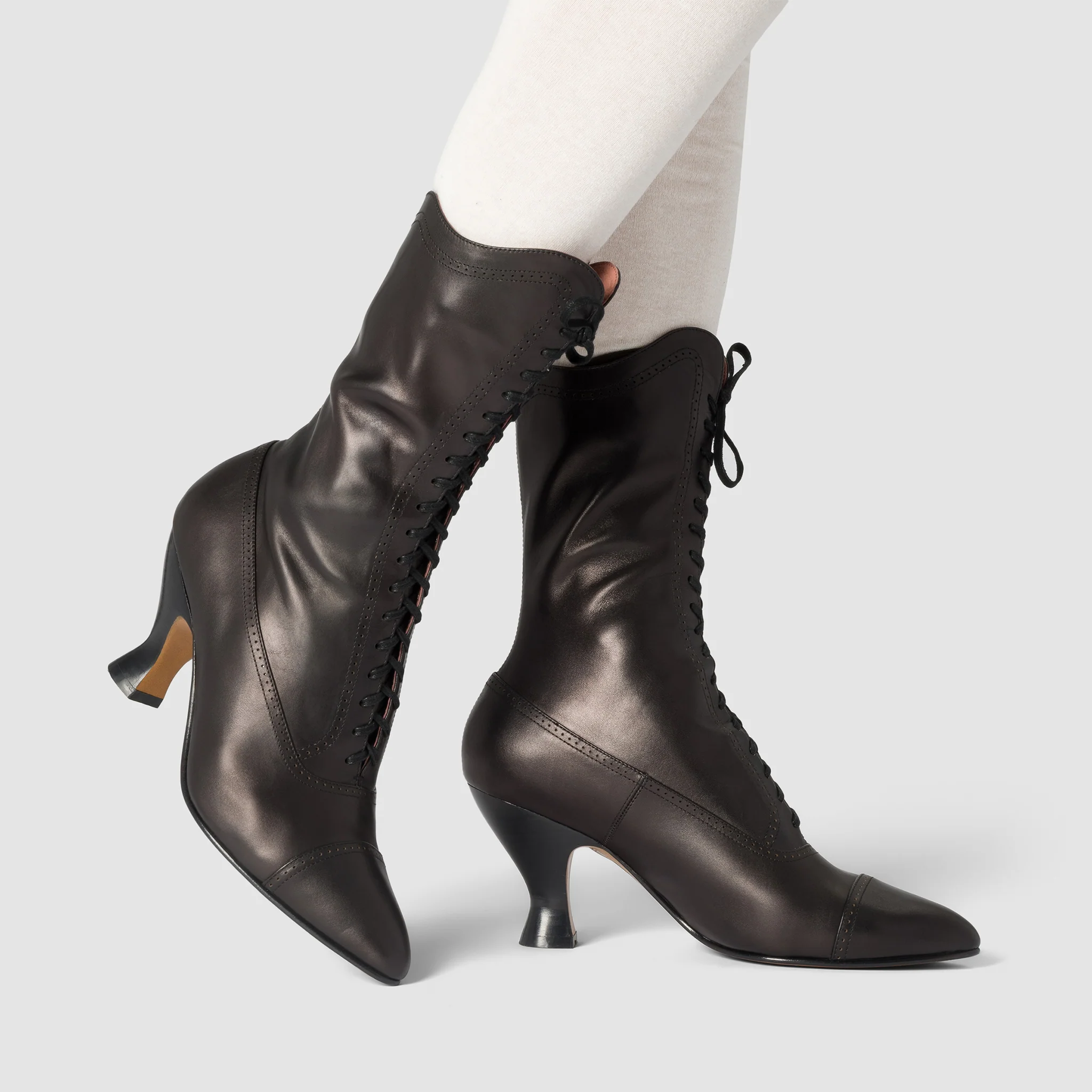 Edith Edwardian Boots Wide (Black)