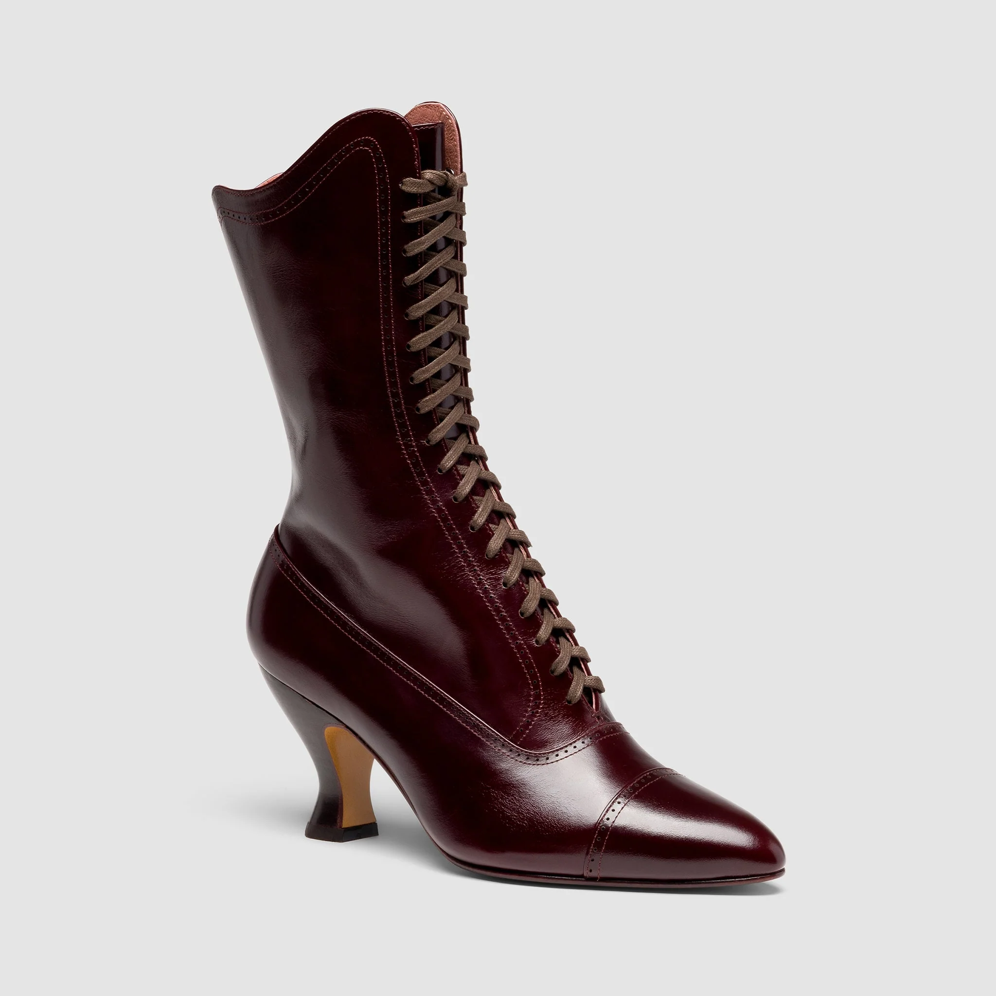 Edith Edwardian Boots Wide (Cordovan) - Image 3