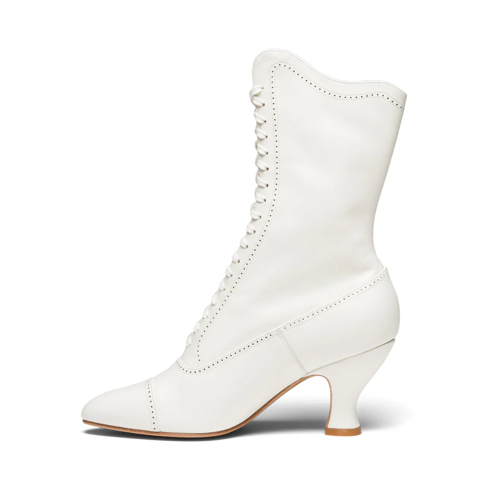 Edith Edwardian Boots (Cream) - Image 4