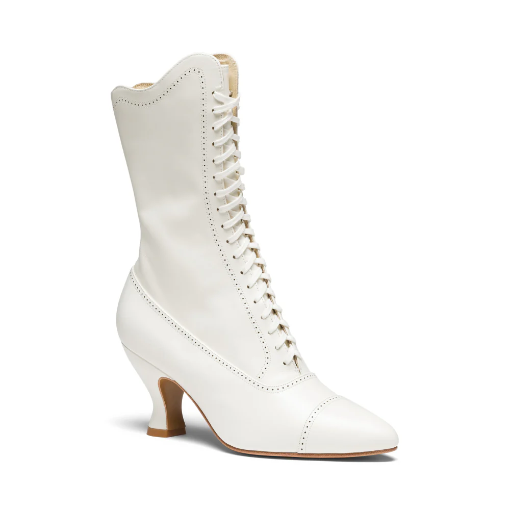 Edith Edwardian Boots Wide (Cream) - Image 3