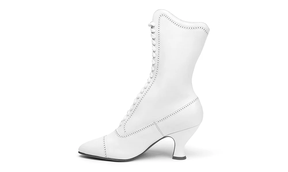Edith Edwardian Boots Wide (Cream) - Image 5