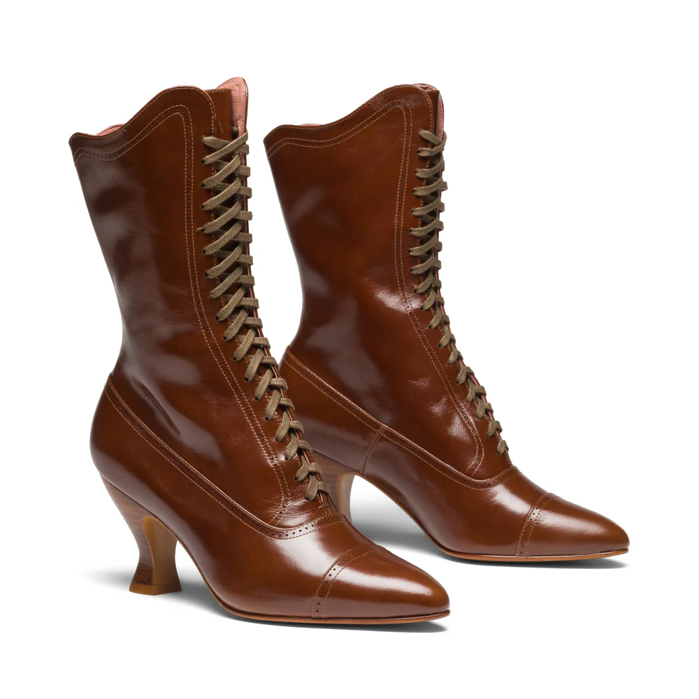 Edith Edwardian Boots Wide (Walnut) - Image 2