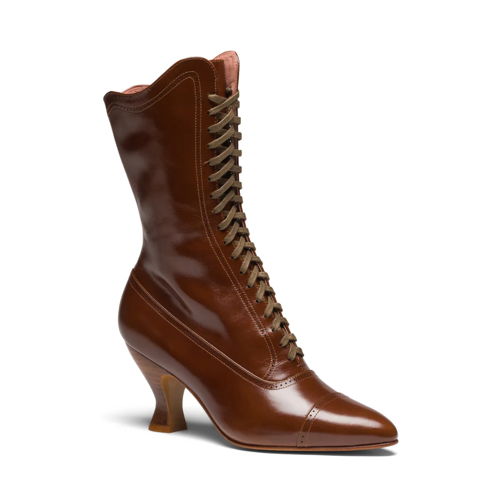 Edith Edwardian Boots Wide (Walnut) - Image 3