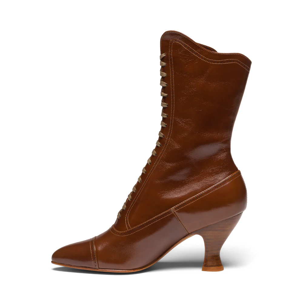 Edith Edwardian Boots Wide (Walnut) - Image 4