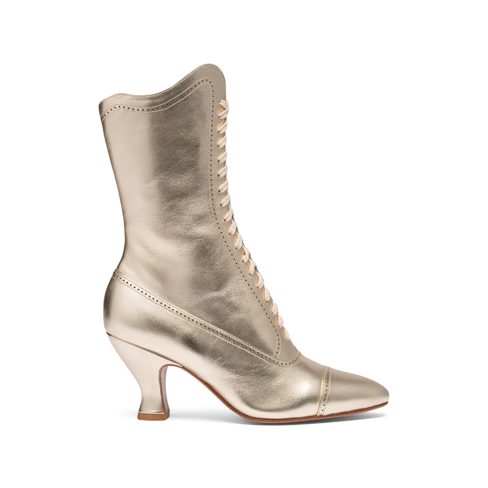 Edith Edwardian Boots (Gold) - Image 3