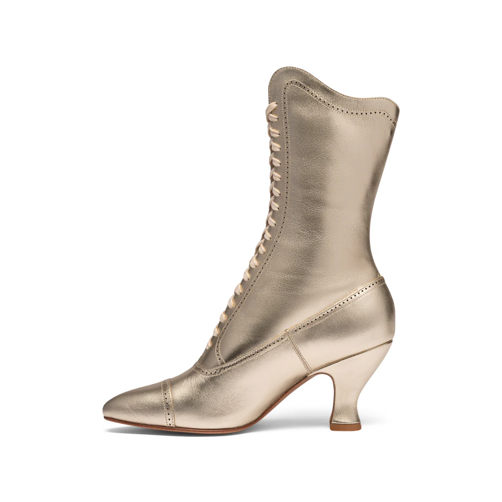 Edith Edwardian Boots (Gold) - Image 5