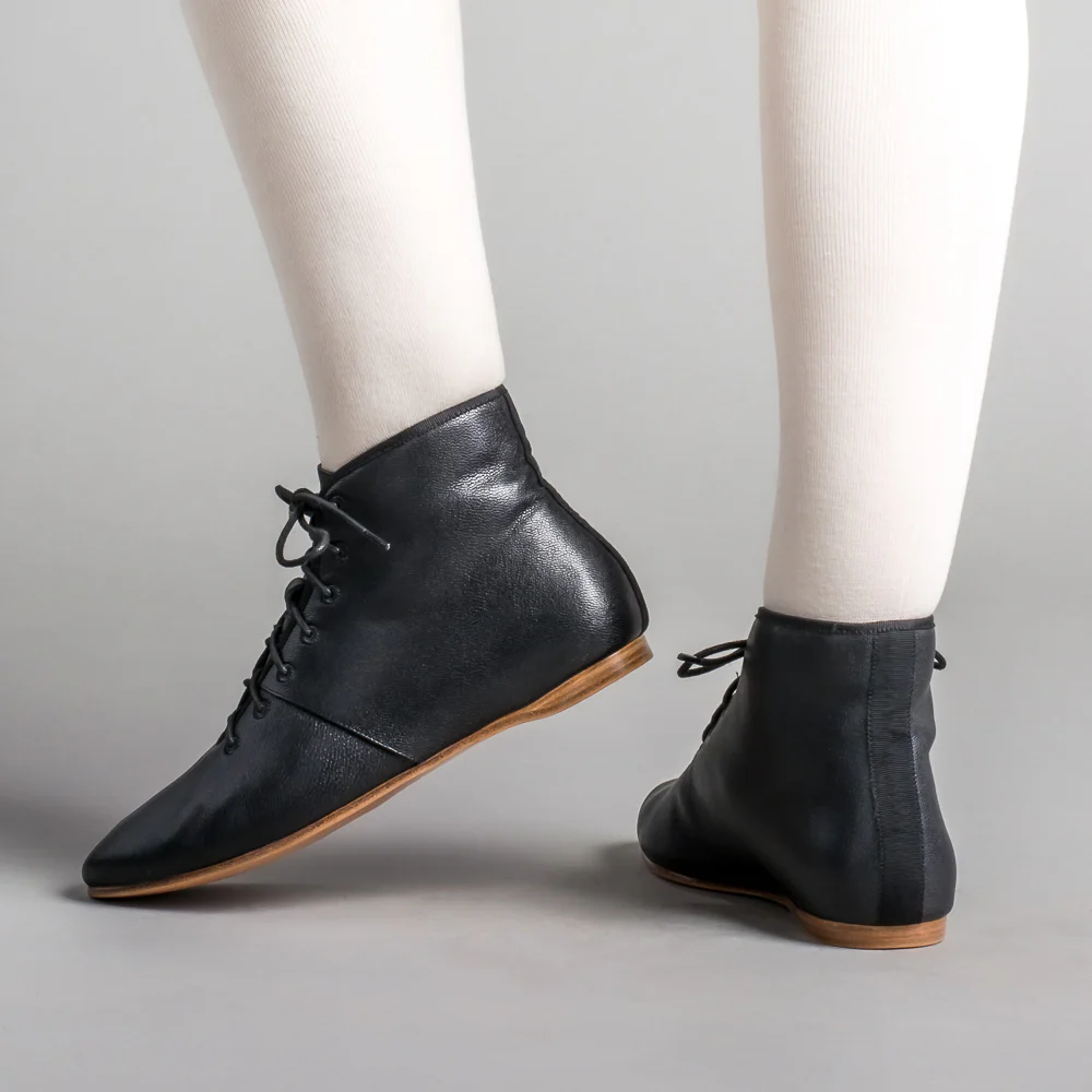 Emma Regency Leather Boots (Black) - Image 3