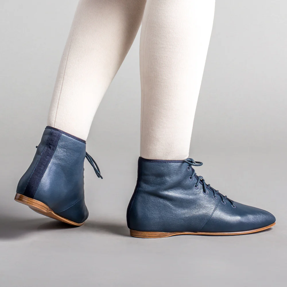 Emma Regency Leather Boots (Navy) - Image 3