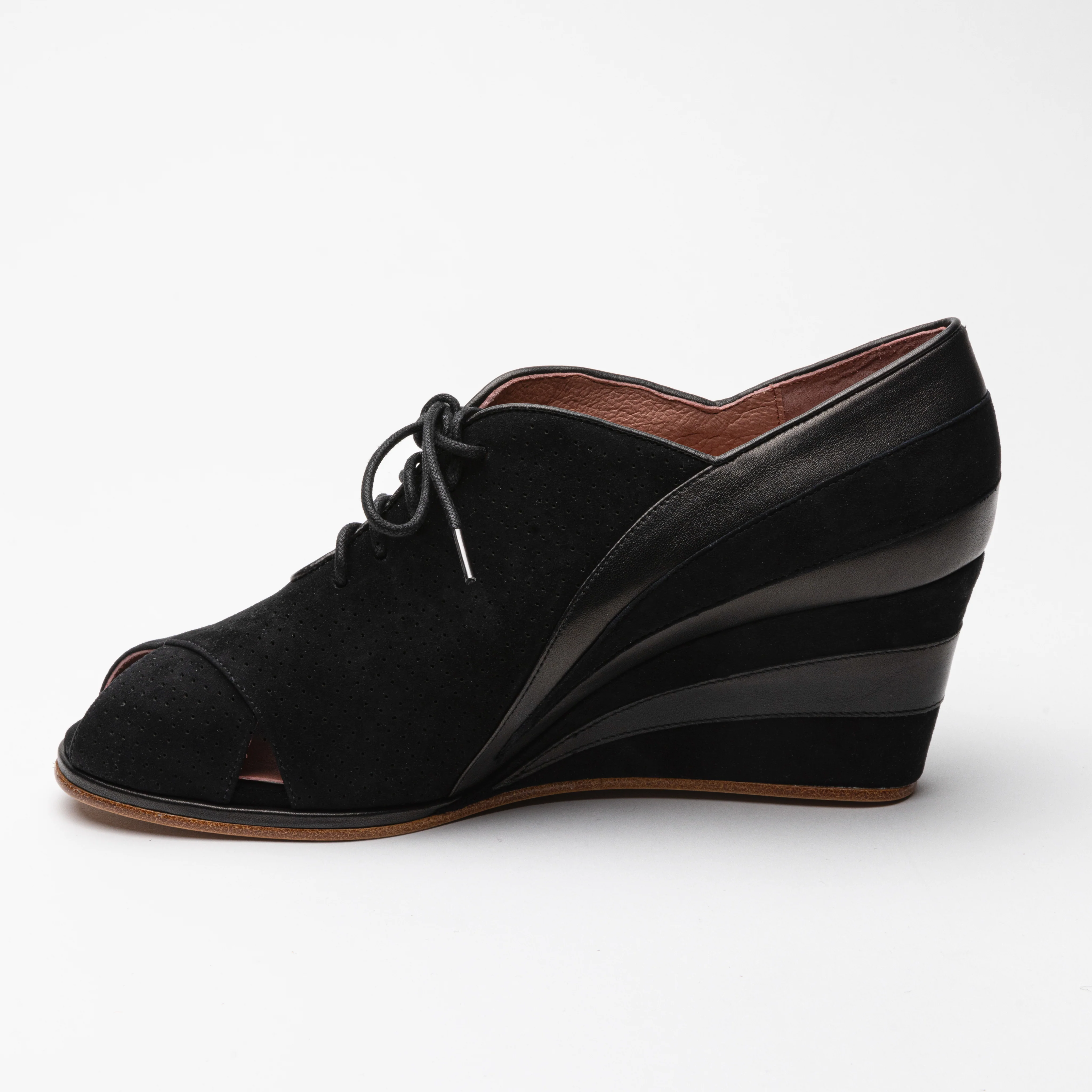 Esme 1930s Wedges (Black/Black) - Image 3