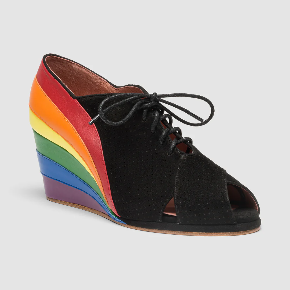 Esme 1930s Wedges Pride Edition (Black/Rainbow) - Image 5