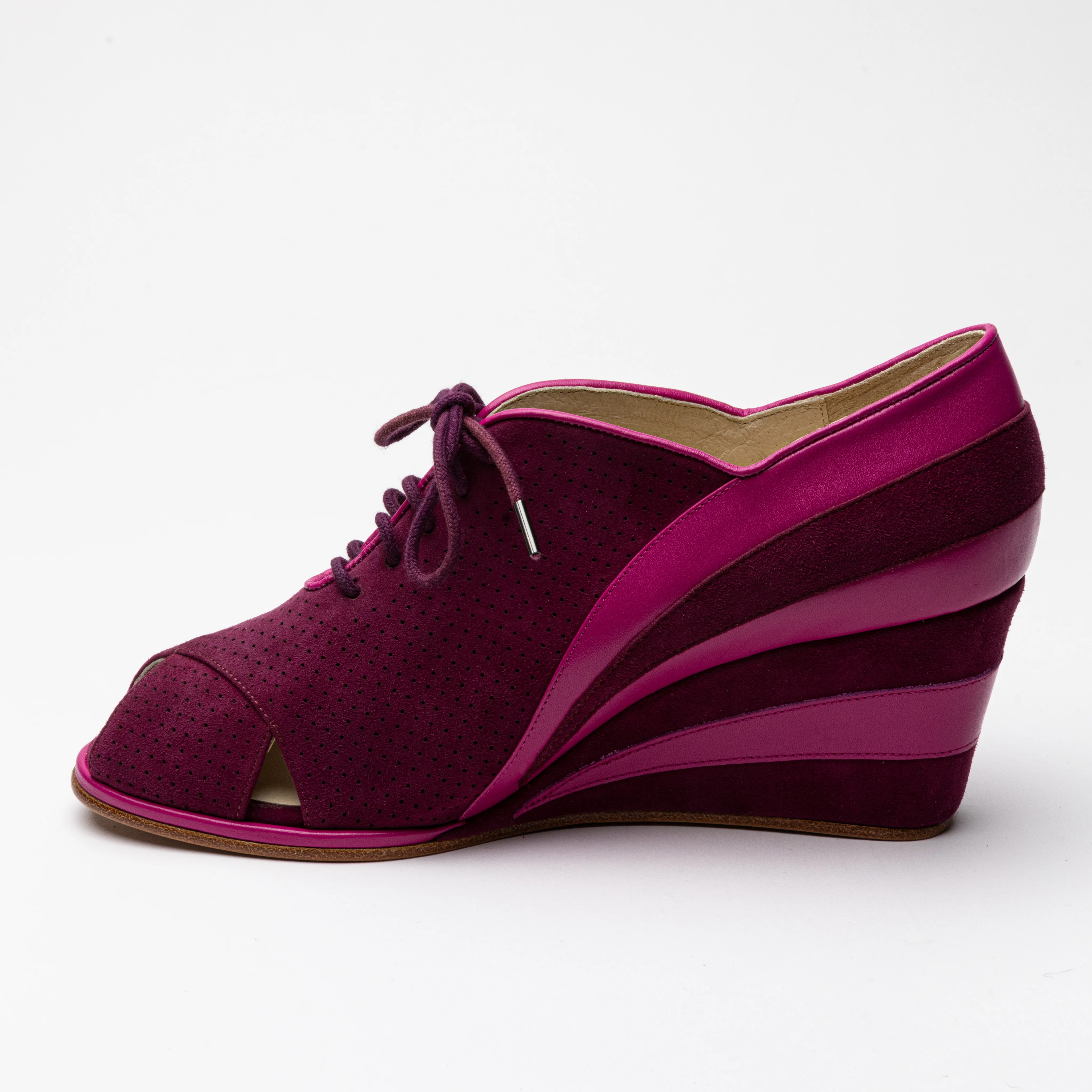 Esme 1930s Wedges (Fuchsia/Wine) - Image 4