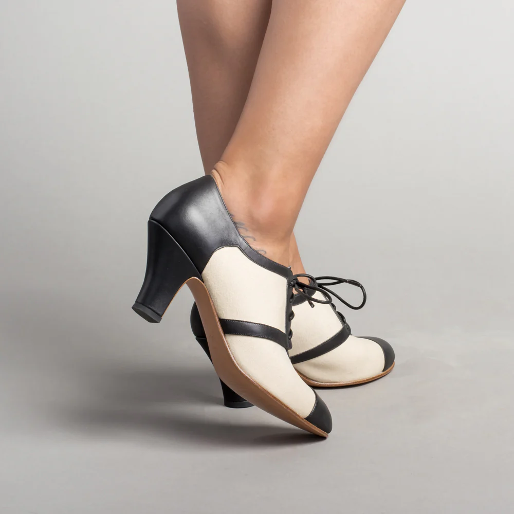 Evelyn Retro Oxfords (Tan/Black) - Image 3