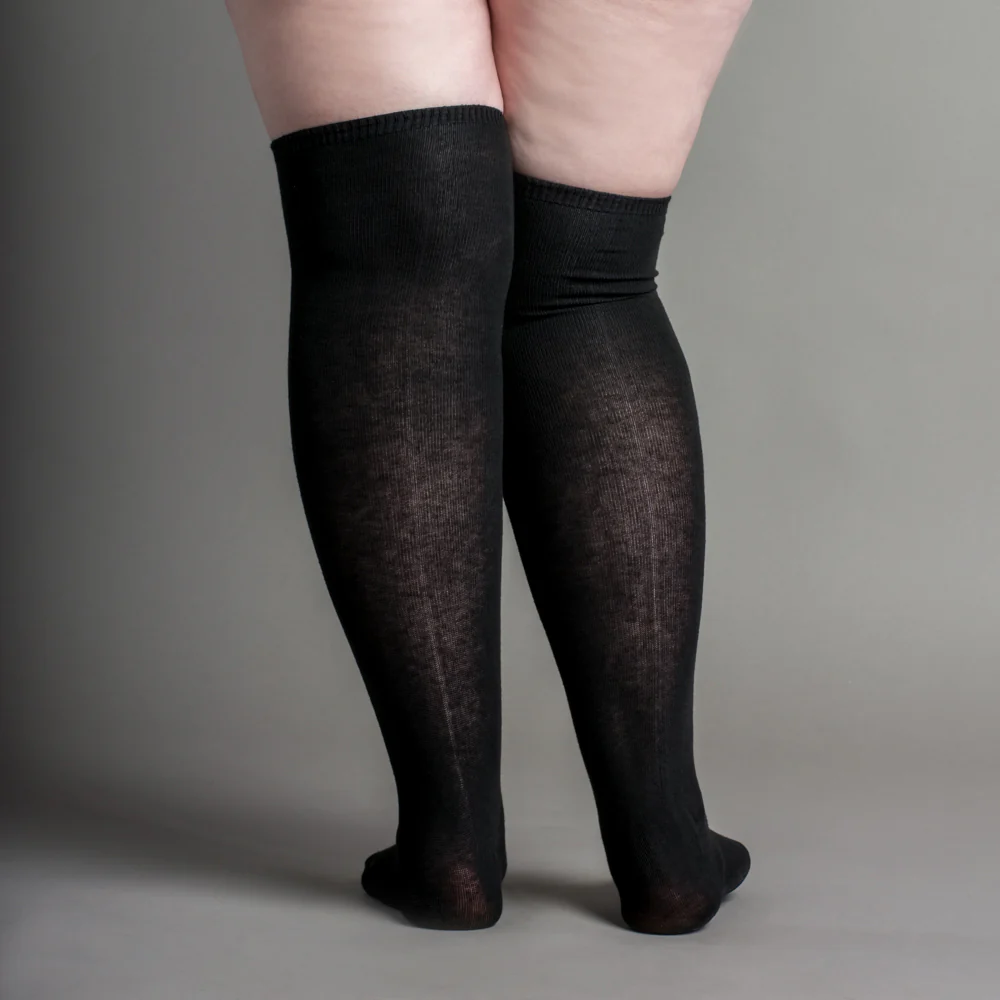 Extra Stretch Cotton Stockings (Black) - Image 4