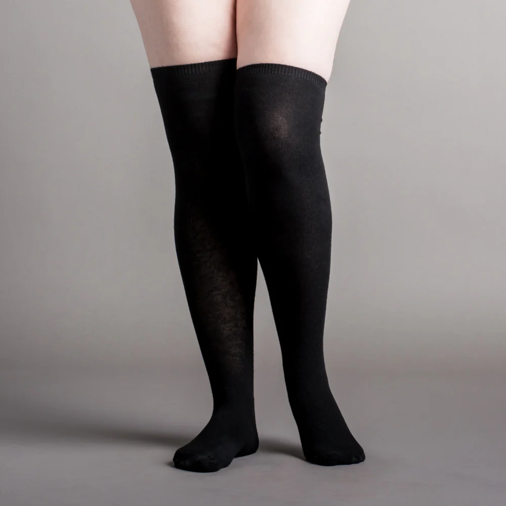 Extra Stretch Cotton Stockings (Black) - Image 7