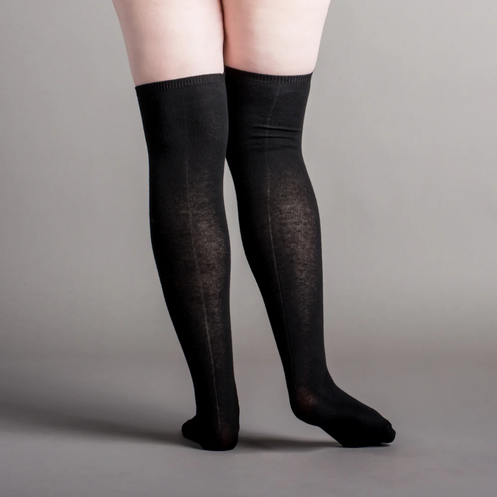 Extra Stretch Cotton Stockings (Black) - Image 8
