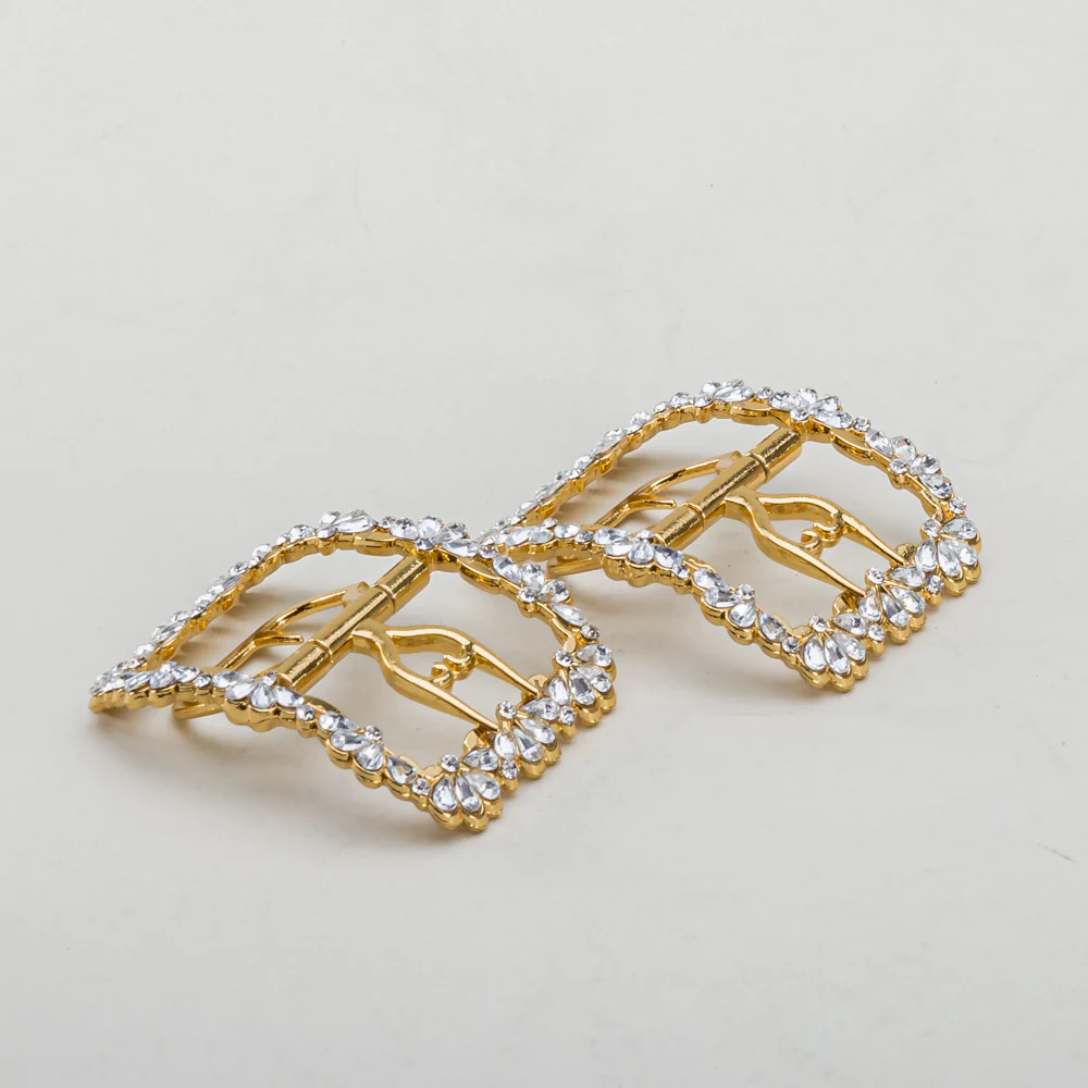 Fleur 18th Century Shoe Buckles (Gold) - Image 3