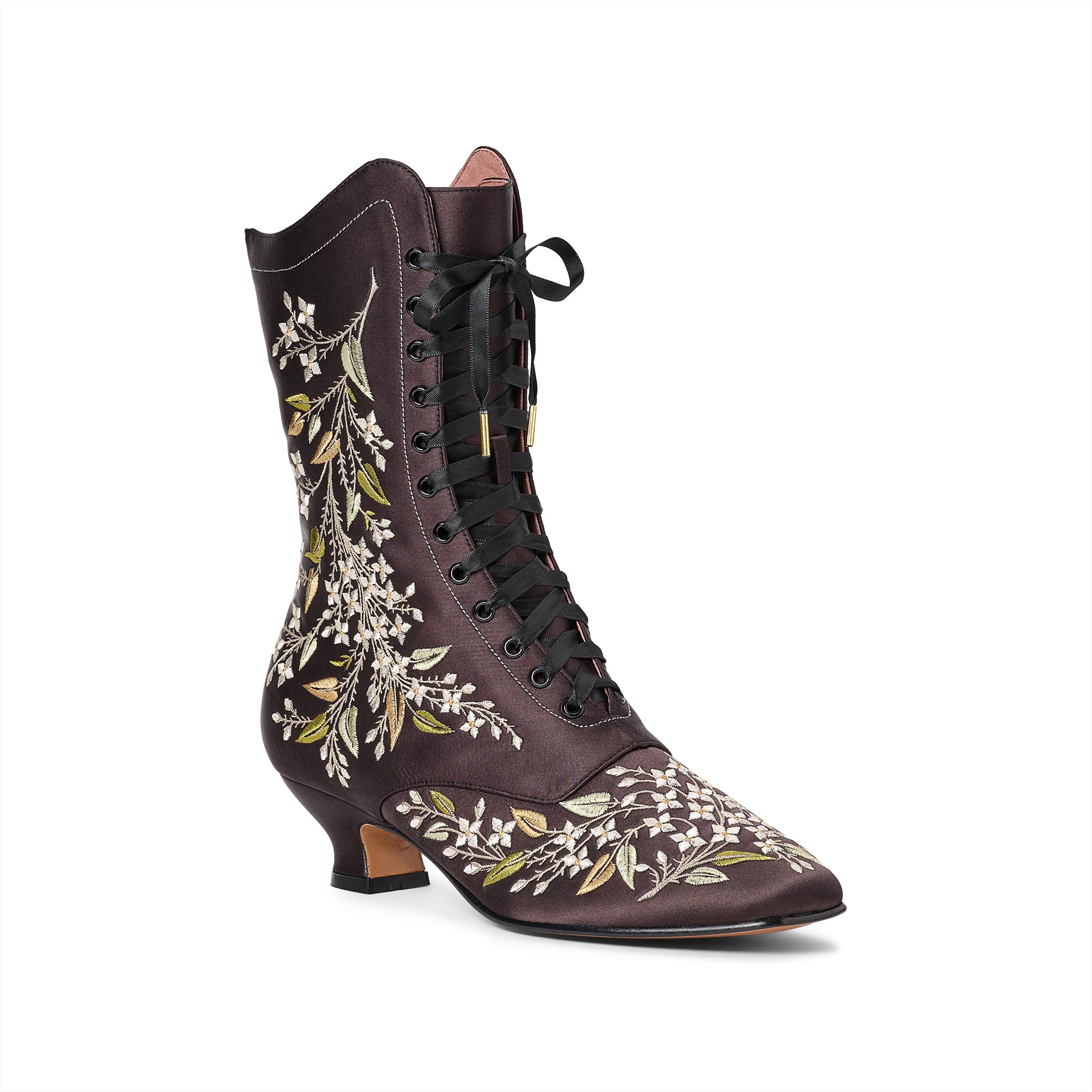 Flora Women's Embroidered Boots (Black) - Image 3