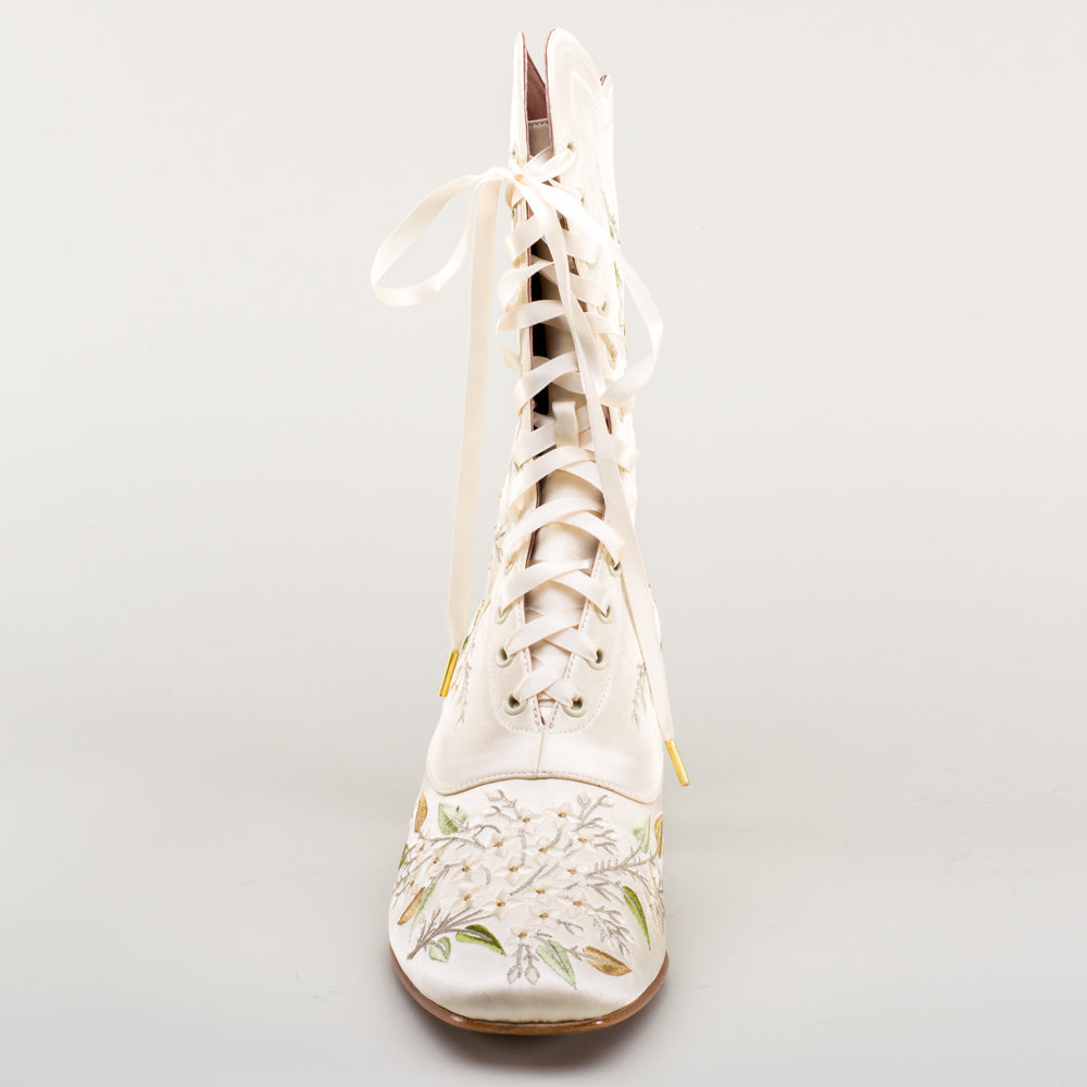 Flora Embroidered Boots Wide (Ivory) - Image 26