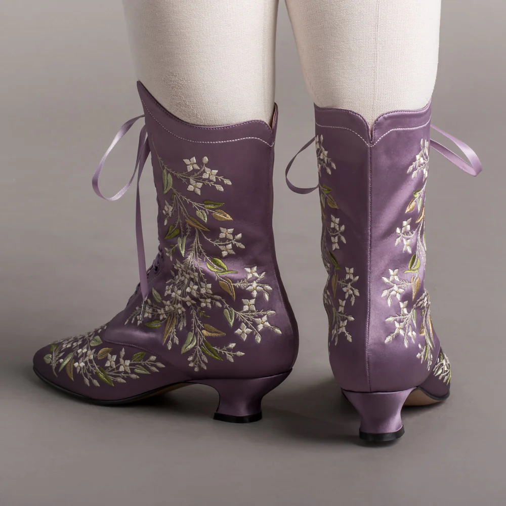 Flora Women's Embroidered Boots (Lavender) - Image 3