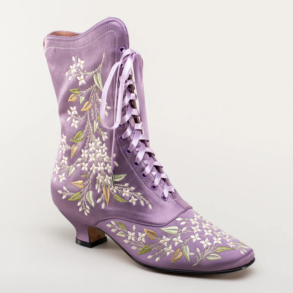 Flora Women's Embroidered Boots (Lavender) - Image 5