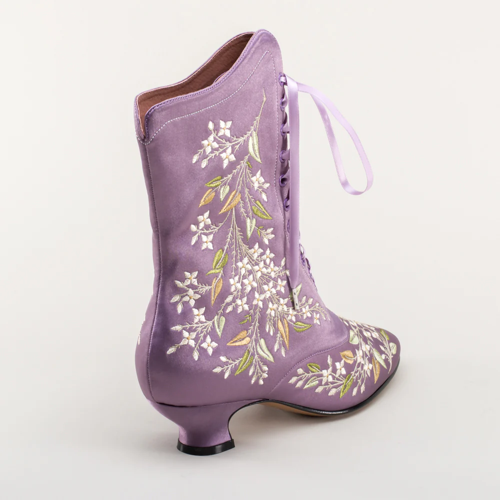 Flora Women's Embroidered Boots (Lavender) - Image 7