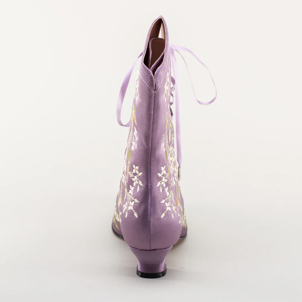 Flora Women's Embroidered Boots (Lavender) - Image 8