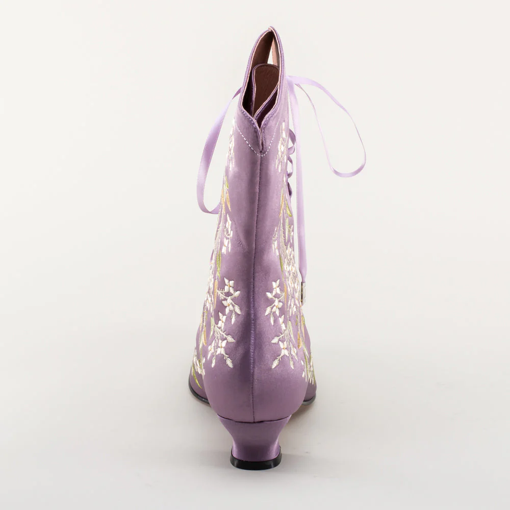Flora Embroidered Boots Wide (Lavender) - Image 8