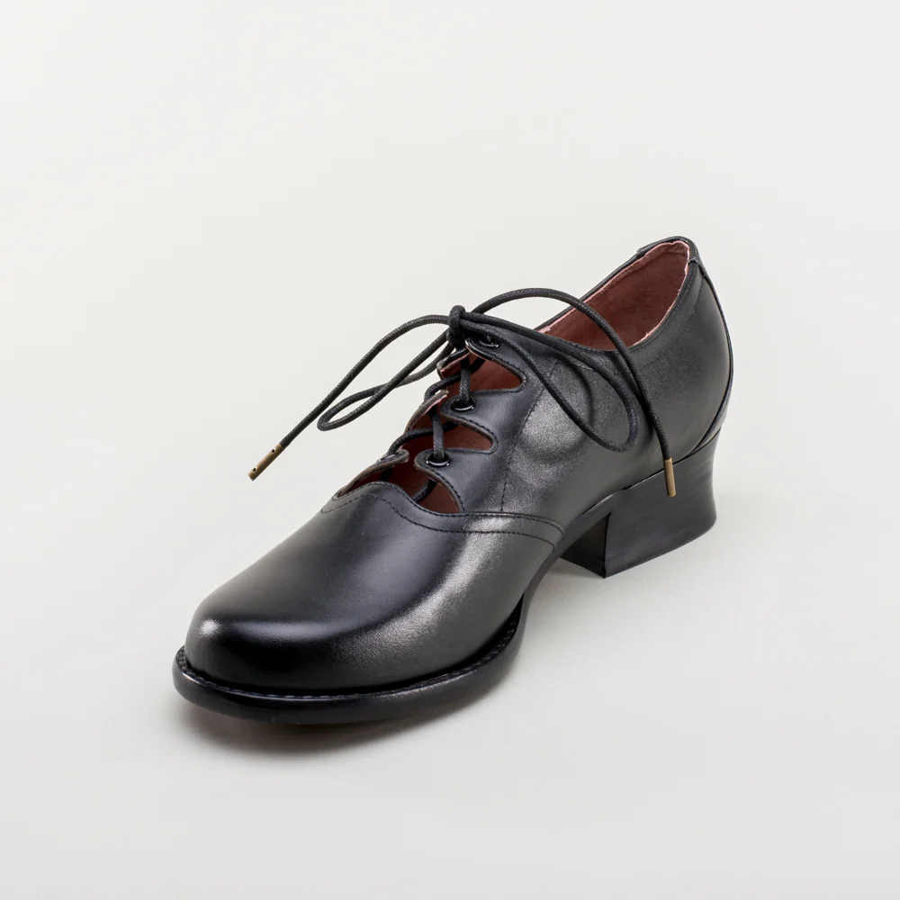 Ghillie Vintage Lace-Up Shoes (Black) - Image 13