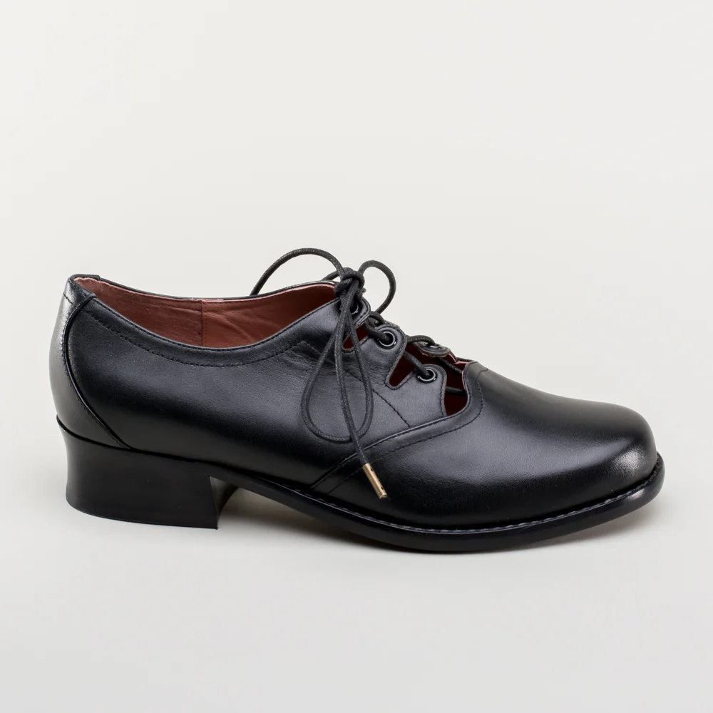 Ghillie Vintage Lace-Up Shoes (Black) - Image 8