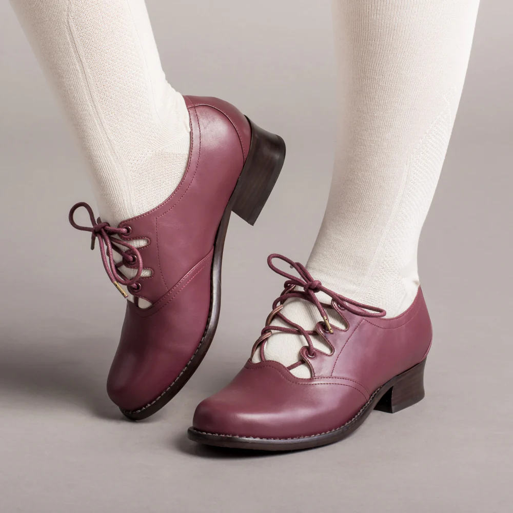 Ghillie Vintage Lace-Up Shoes (Merlot) - Image 4