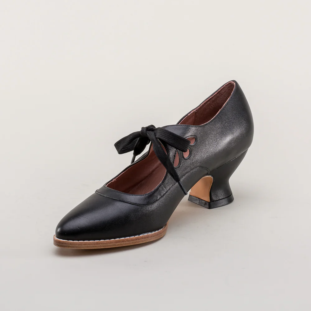 Gibson Edwardian Leather Shoes (Black) - Image 11