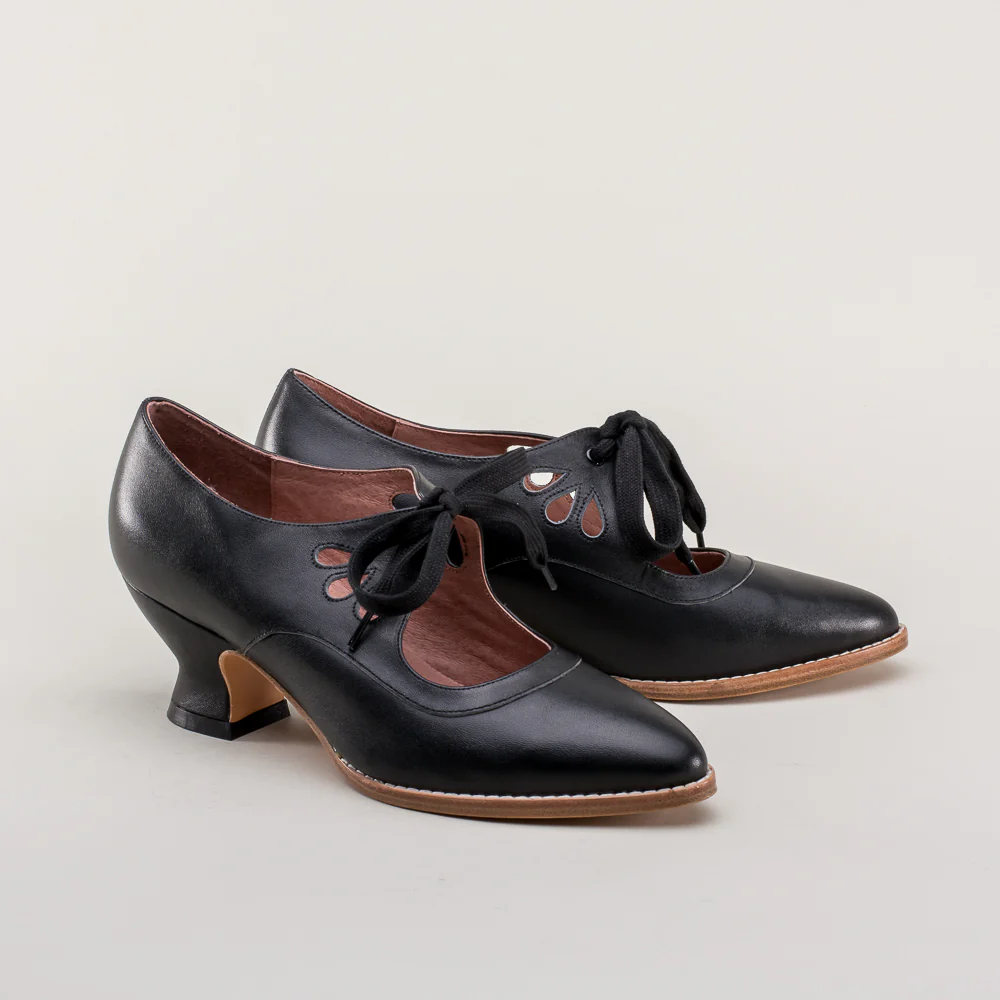 Gibson Edwardian Leather Shoes (Black) - Image 4