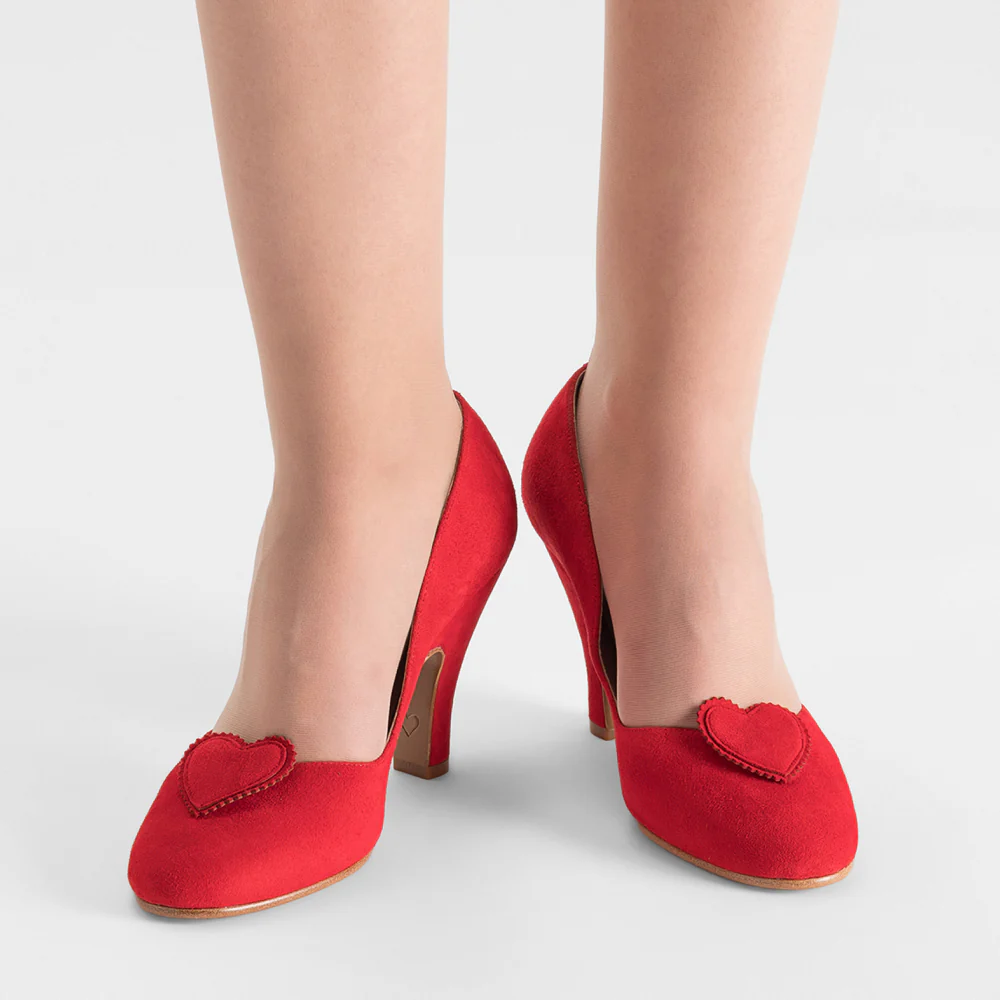 Ginger Vintage Pumps (Crimson Suede)