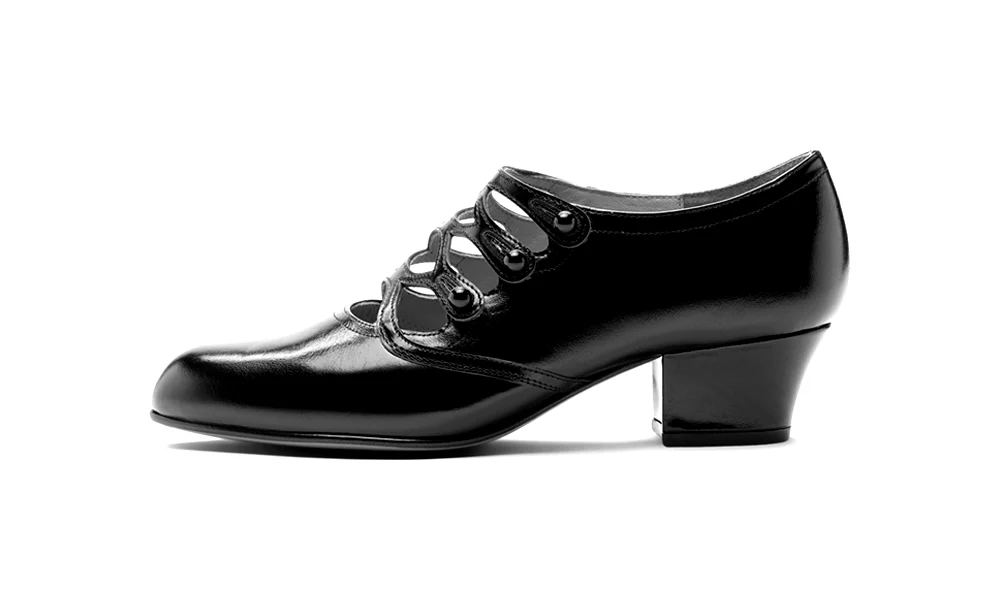 Gloria Edwardian Shoes Wide (Black) - Image 6