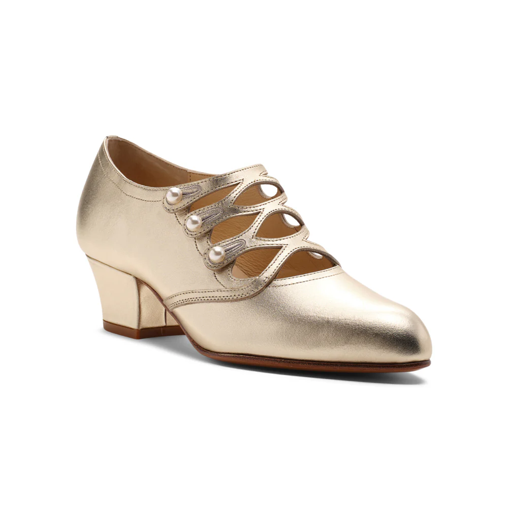 Gloria Edwardian Shoes Wide (Pale Gold) - Image 3