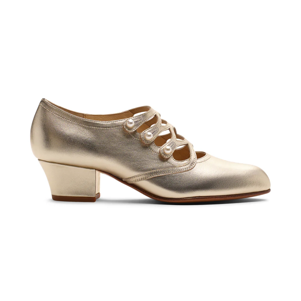 Gloria Edwardian Shoes Wide (Pale Gold) - Image 4
