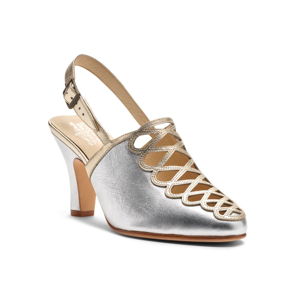 Hedy Vintage Slingbacks (Silver/Gold) - Image 3