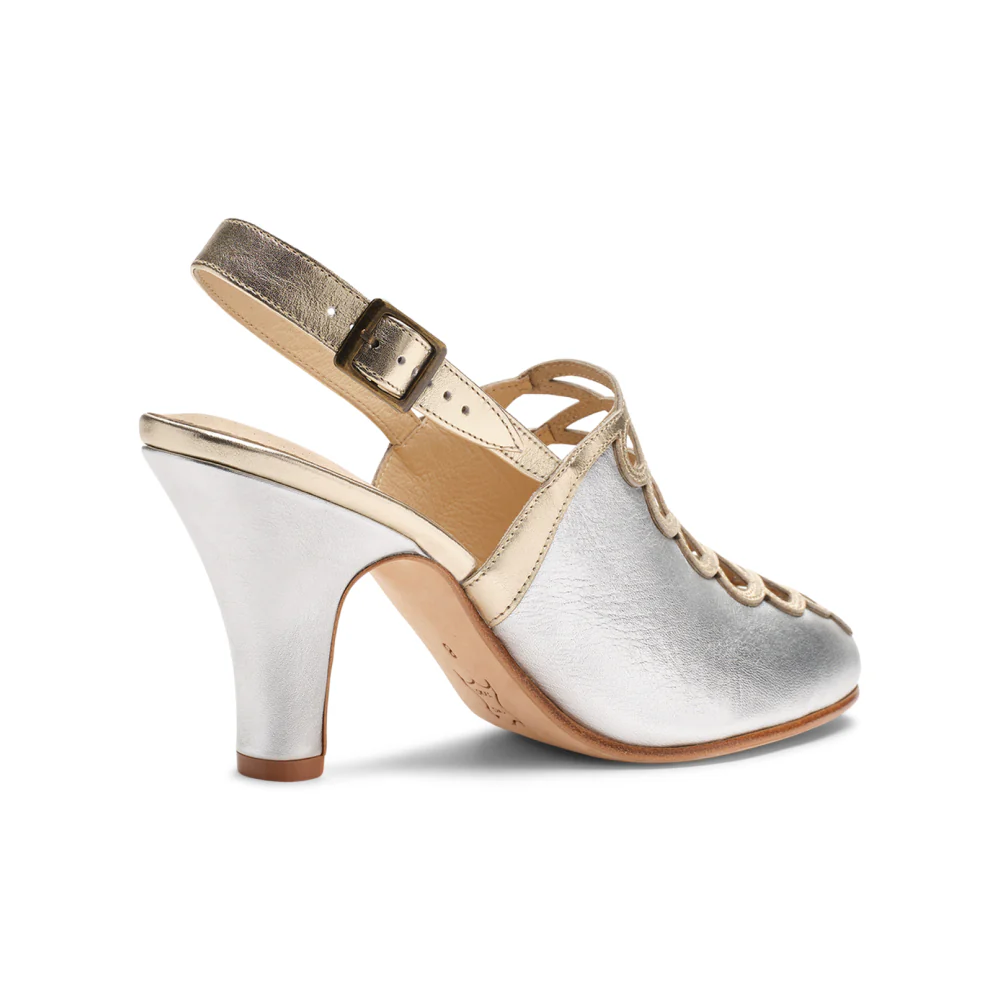Hedy Vintage Slingbacks (Silver/Gold) - Image 5