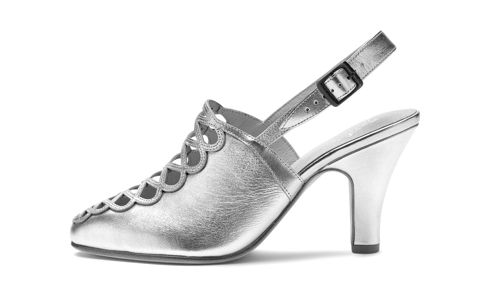 Hedy Vintage Slingbacks (Silver/Gold) - Image 6
