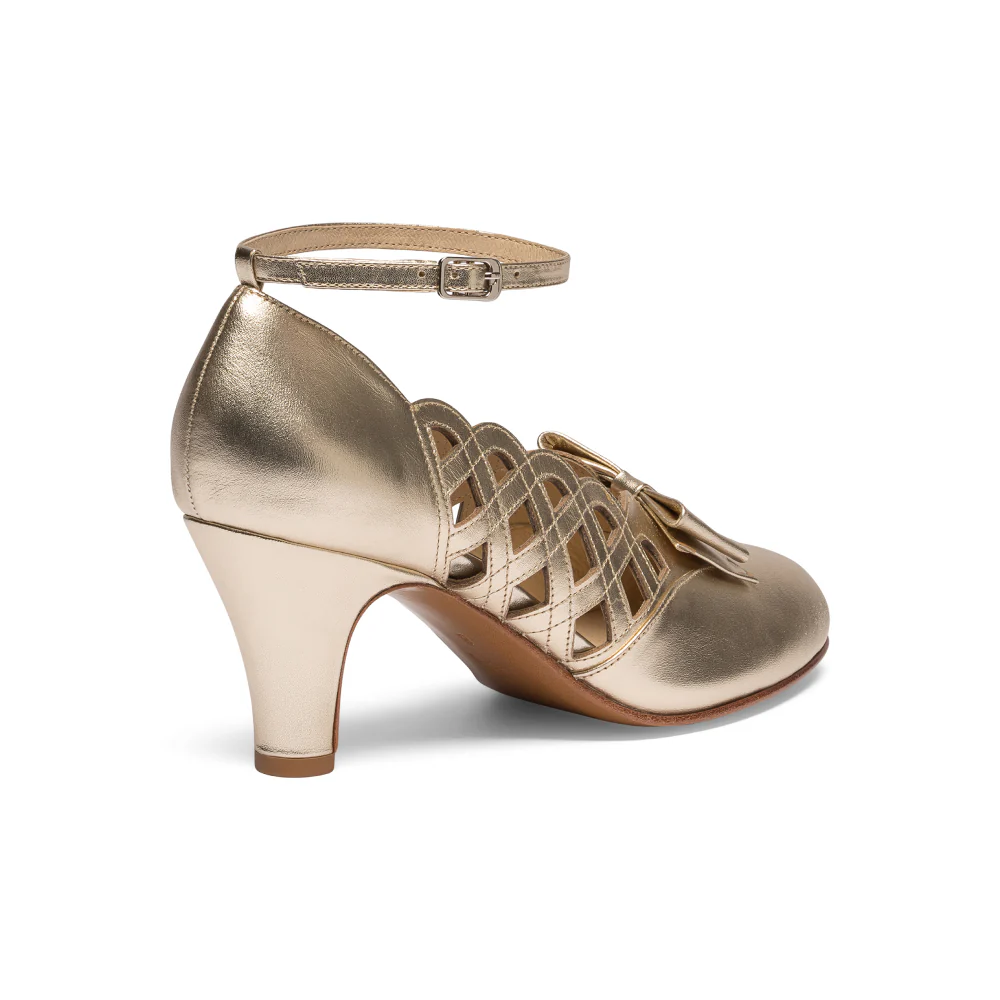 Jessie Vintage Pumps (Gold) - Image 5